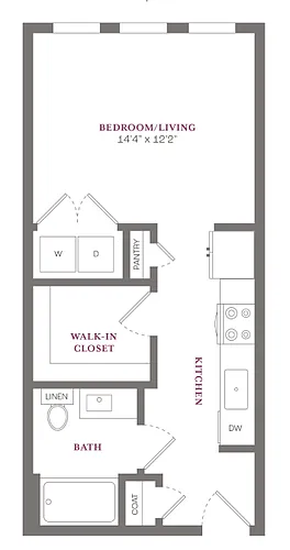 Floor plan Studio 1 Attainable