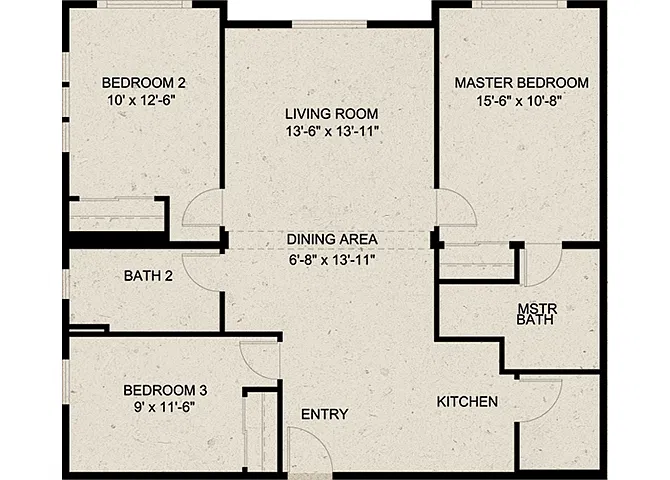 Floor plan THREE BEDROOMS