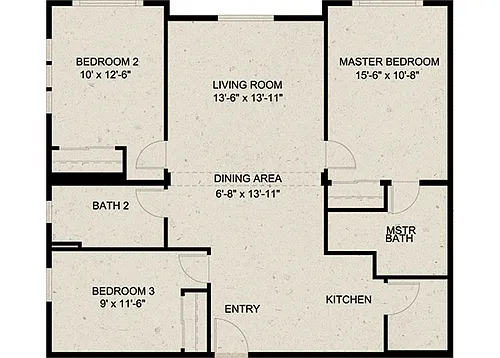 Floor plan THREE BEDROOMS
