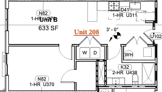 Floor plan One Bedroom- B2