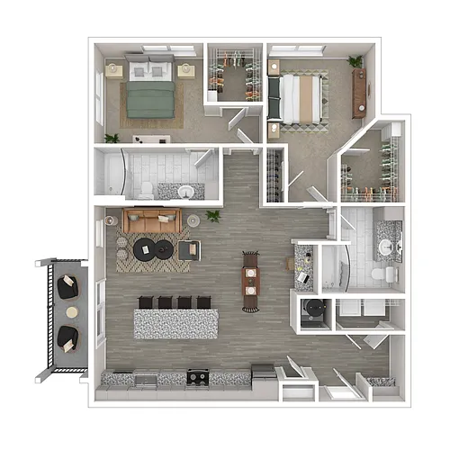 Floor plan Cades (2x2 1,230 Sq. Ft)