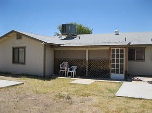 Block fenced back yard