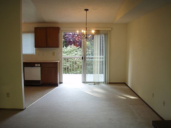 Dining room with sliding door to deck
