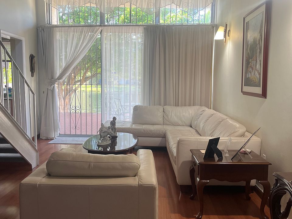 Living room with cathedral ceiling
