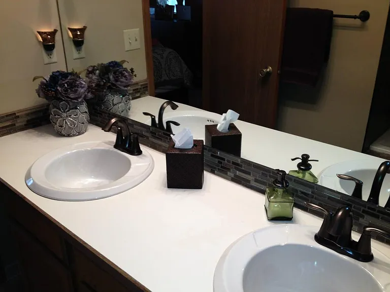 Double sink in master bathroom