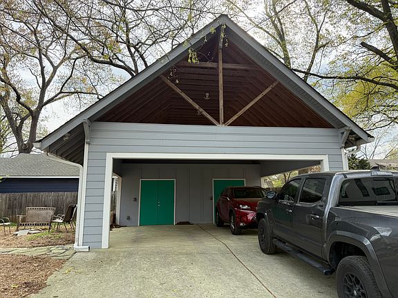Carport with storage.