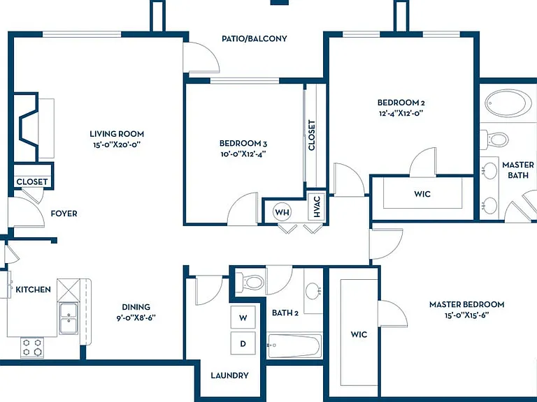 3 Bedroom | 2 Bath | 1530 SF 3 Bedroom | 2 Bath | 1530 SF