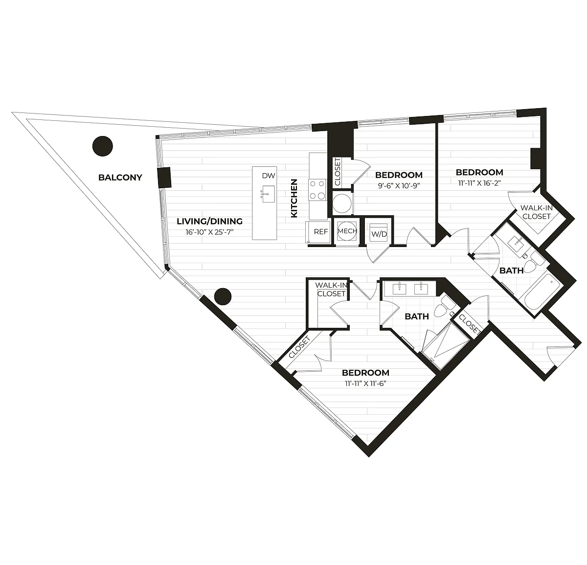 Floor plan 3 Bed/2 Bath-U06-9