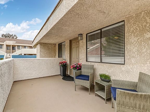 Private balcony for upstairs apartments.