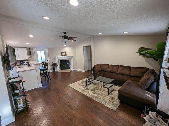 Living showing fire place