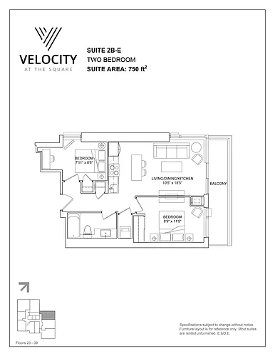 Floor plan 2B-E