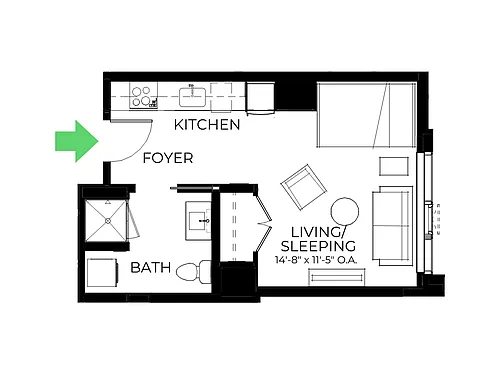 Floor plan S28 | Studio | 1 Bath