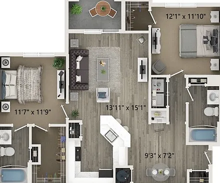 Two bedroom two bath floor plan Two bedroom two bath floor plan