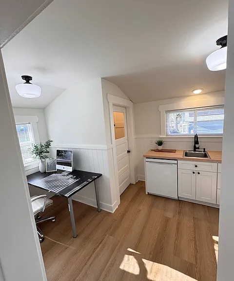 Office or Nook and Kitchen