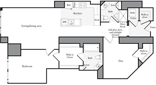 Floor plan 1 Bedroom V