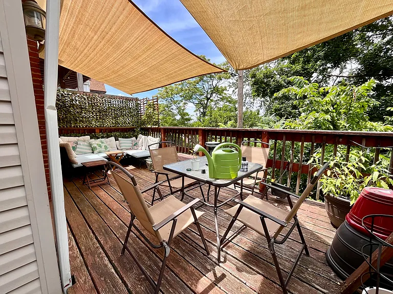 Back yard patio offers a bit of privacy.