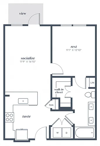 Floor plan 1X1 A2