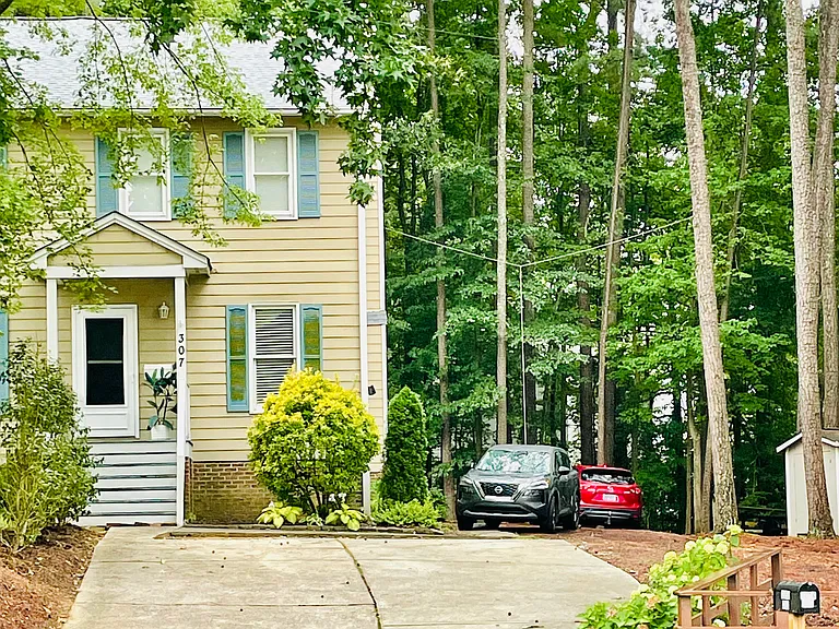 Front of townhome in spring
