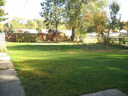 Large fenced backyard