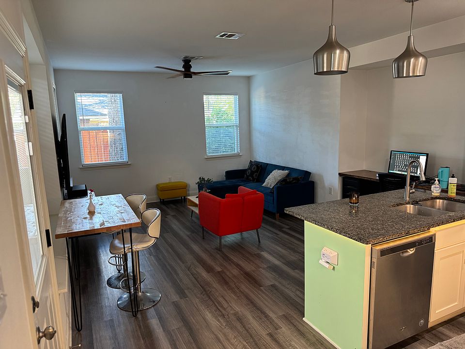 Living room and kitchen island