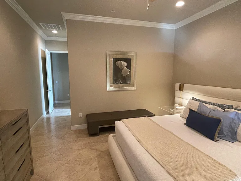 Master bedroom suite, with new Cal-king platform bed.