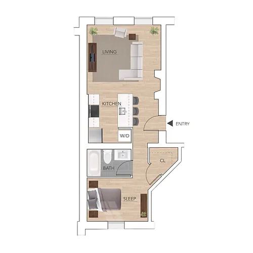 Floor plan One Bedroom | One Bath