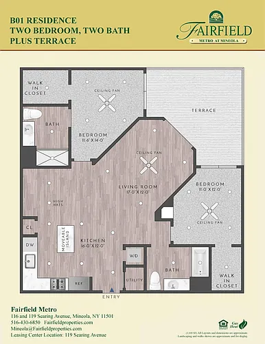 Floor plan B01 Two Bedroom