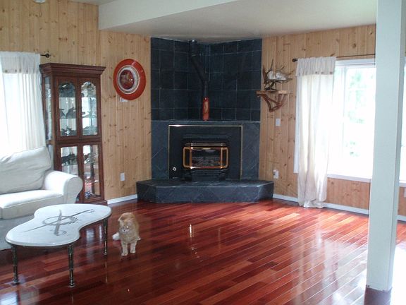 formal living room/slate fireplace