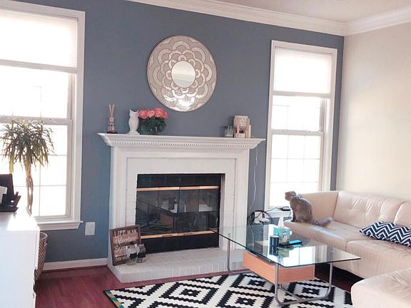 family room with gas fireplace