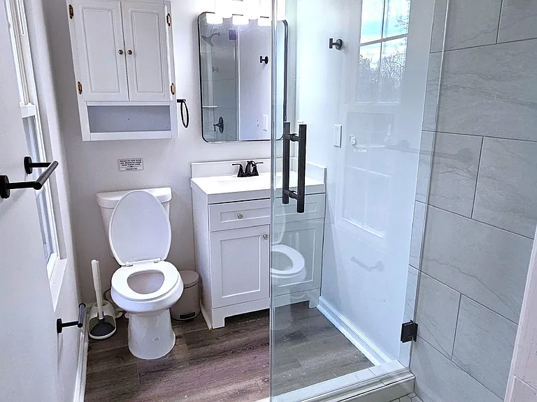 Brand-new modern bathroom with high-end fixtures