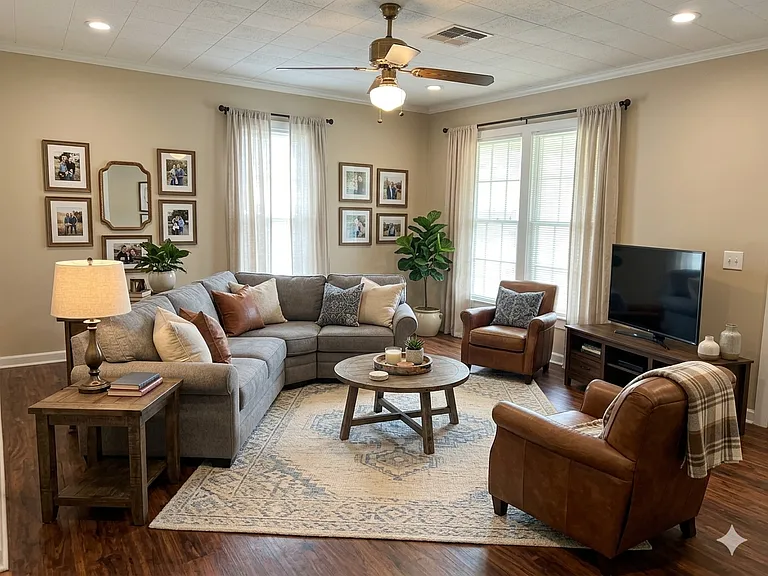 Living room staged
