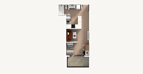 Floor plan Studio | 1 Bath
