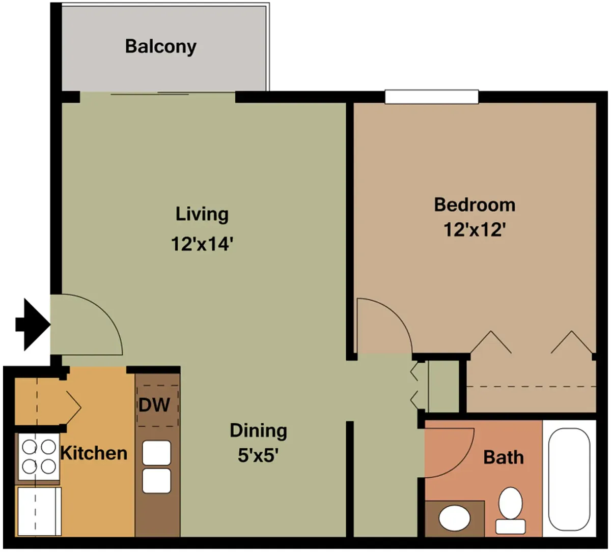 Floor plan 1 Bedroom