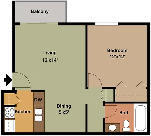 Floor plan 1 Bedroom