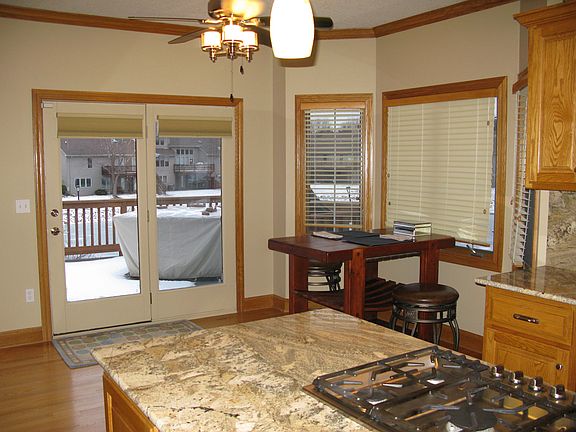 kitchen opens to large deck