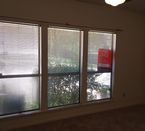living room view of greenbelt