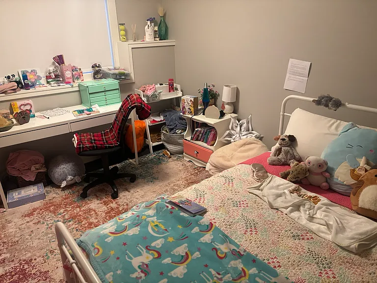 Basement bedroom with egress window.