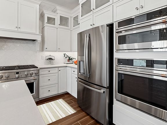 Kitchen with stainless steel appliances