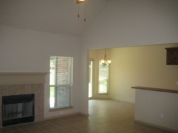 Breakfast area view from living room (fireplace visible)