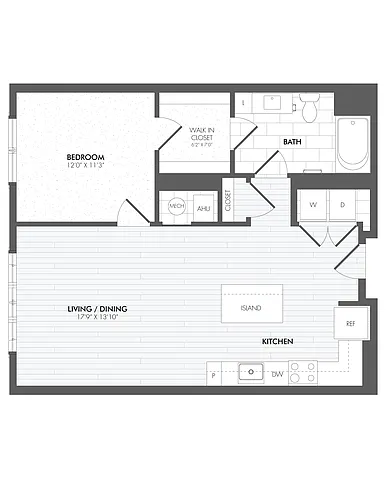 Floor plan 1 Bed/1 Bath-A11