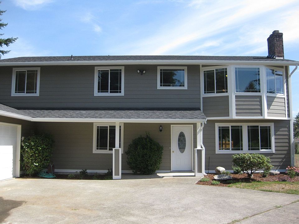 Front of House, Large Driveway with oversized finished 2 car garage
