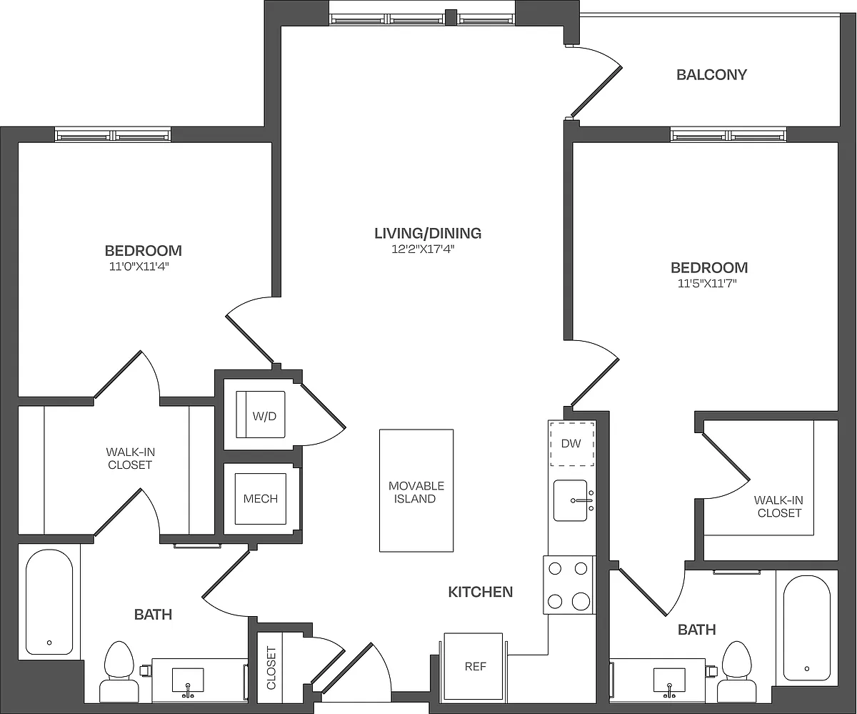 Floor plan 2 Bed/2 Bath-C05