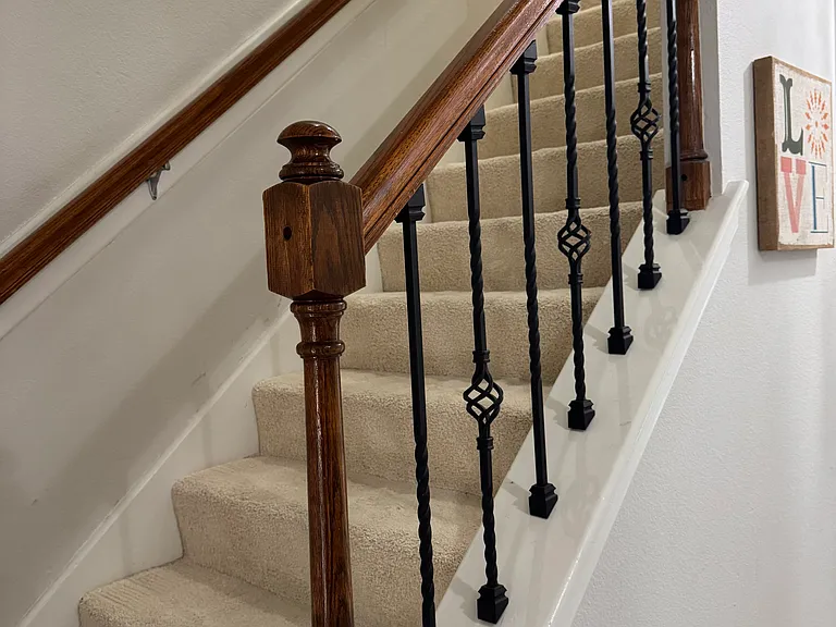 upstairs from entrance door