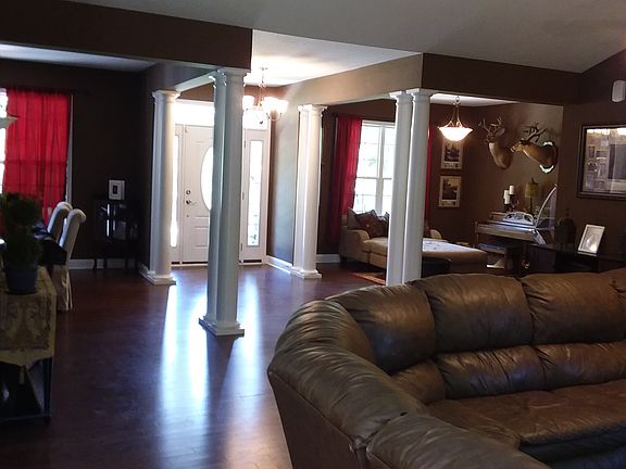 Open dining and living area.