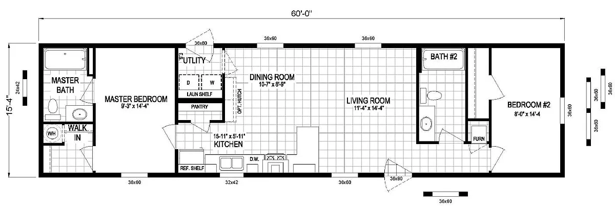 Floor plan 2 Bed 2 Bath