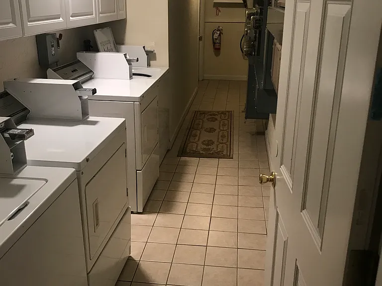 Laundry room located on first floor of the building