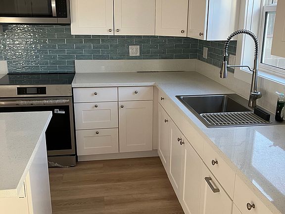 Kitchen Induction stove and sink area