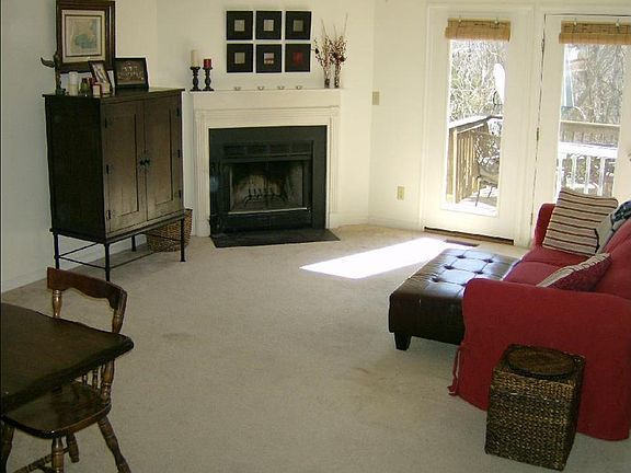 Large family room w/ wood-burning fireplace