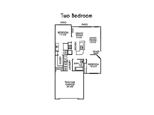 Floor plan Two Bed Two Bath