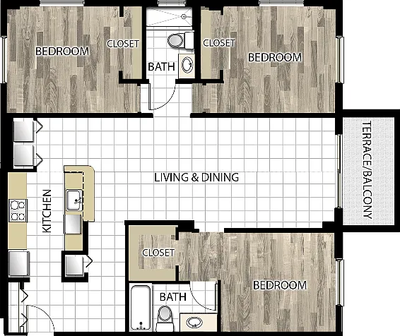 Grand Tower | Unit C2 | 3 bedrooms, 2 baths Grand Tower | Unit C2 | 3 bedrooms, 2 baths